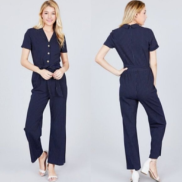 LAURA Classy Navy Jumpsuit - Picture 2 of 3